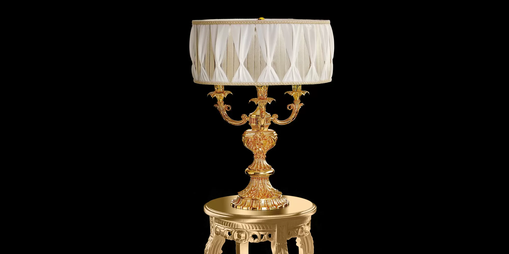 Lampada tavolo oro francese 798/L3 - Caesar | Tavolo | Illuminazione | Possoni